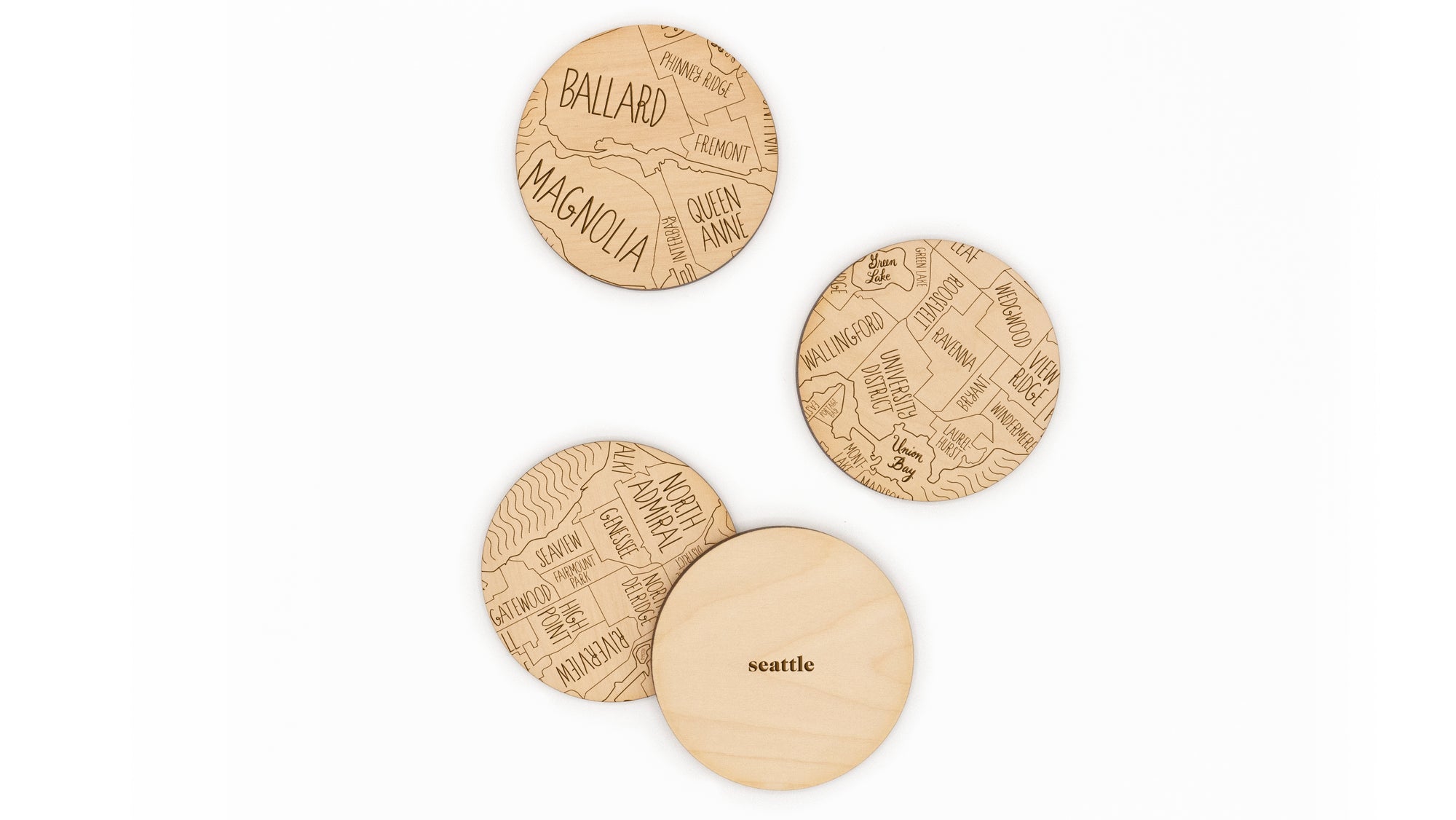 Seattle Seahawks Hand Made Wooden Coasters Set Of 4 Gift